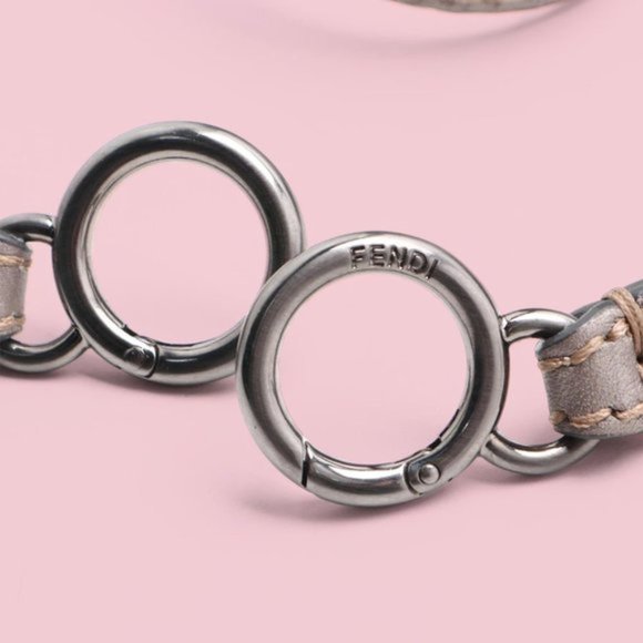 Fendi Medium Gray Leather Selleria Peekaboo Bag - Picture 11 of 13